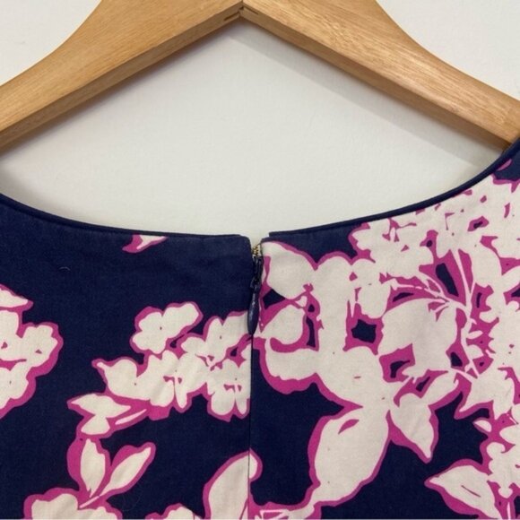 Tommy Hilfiger dress midi blue pink stretchy cotton blend pencil 2 flattering - Picture 4 of 12